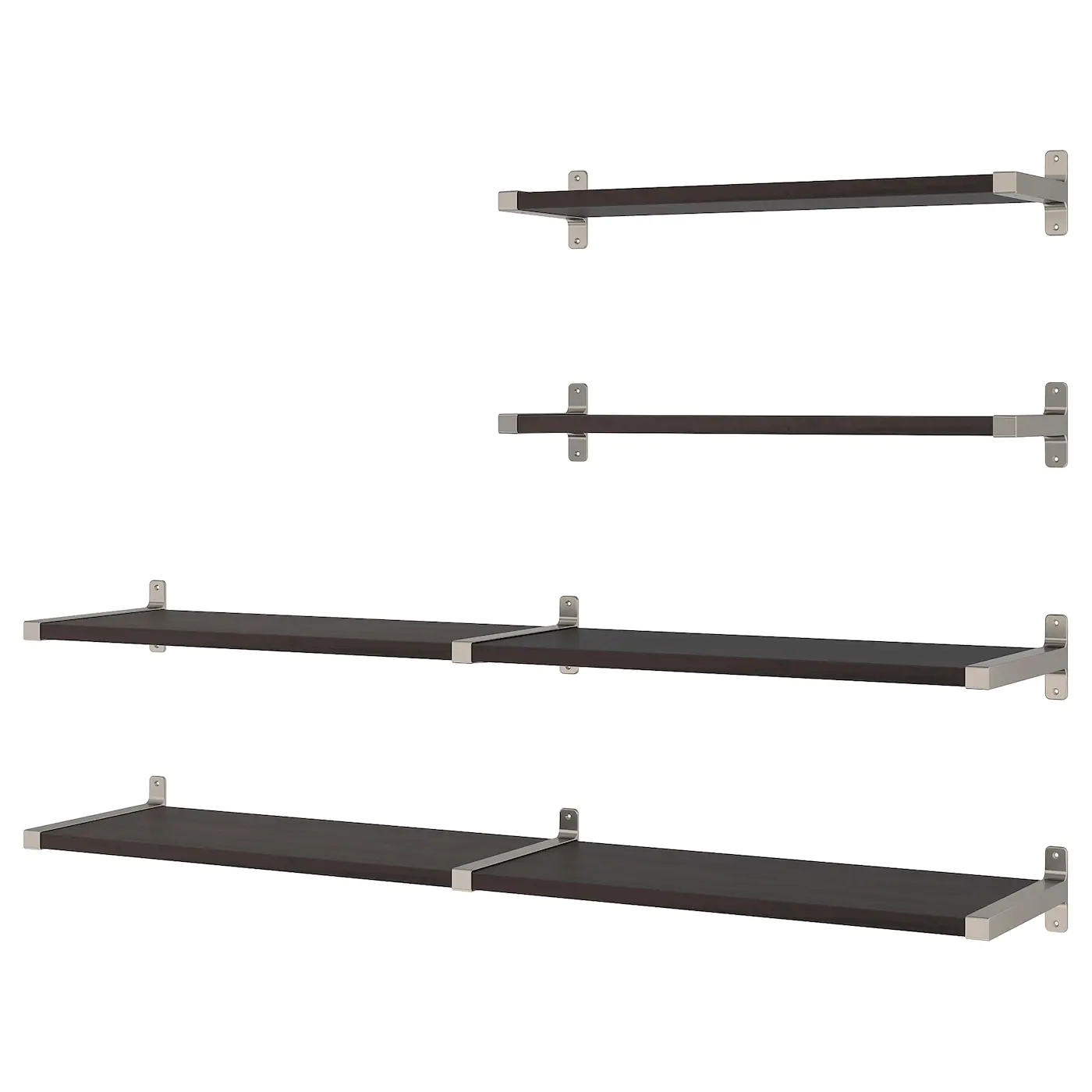 IKEA BERGSHULT / GRANHULT Wall Shelf Combination Dark Gray/nickel Plated 63x11 3/4 " - Image 7