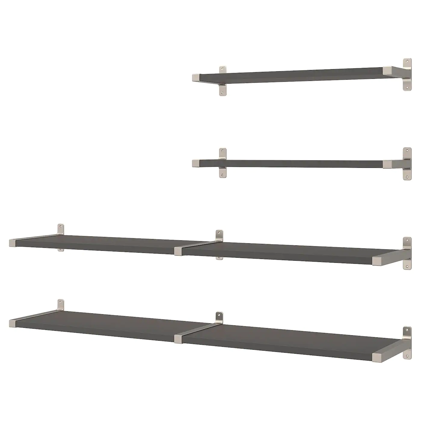 IKEA BERGSHULT / GRANHULT Wall Shelf Combination Dark Gray/nickel Plated 63x11 3/4 "