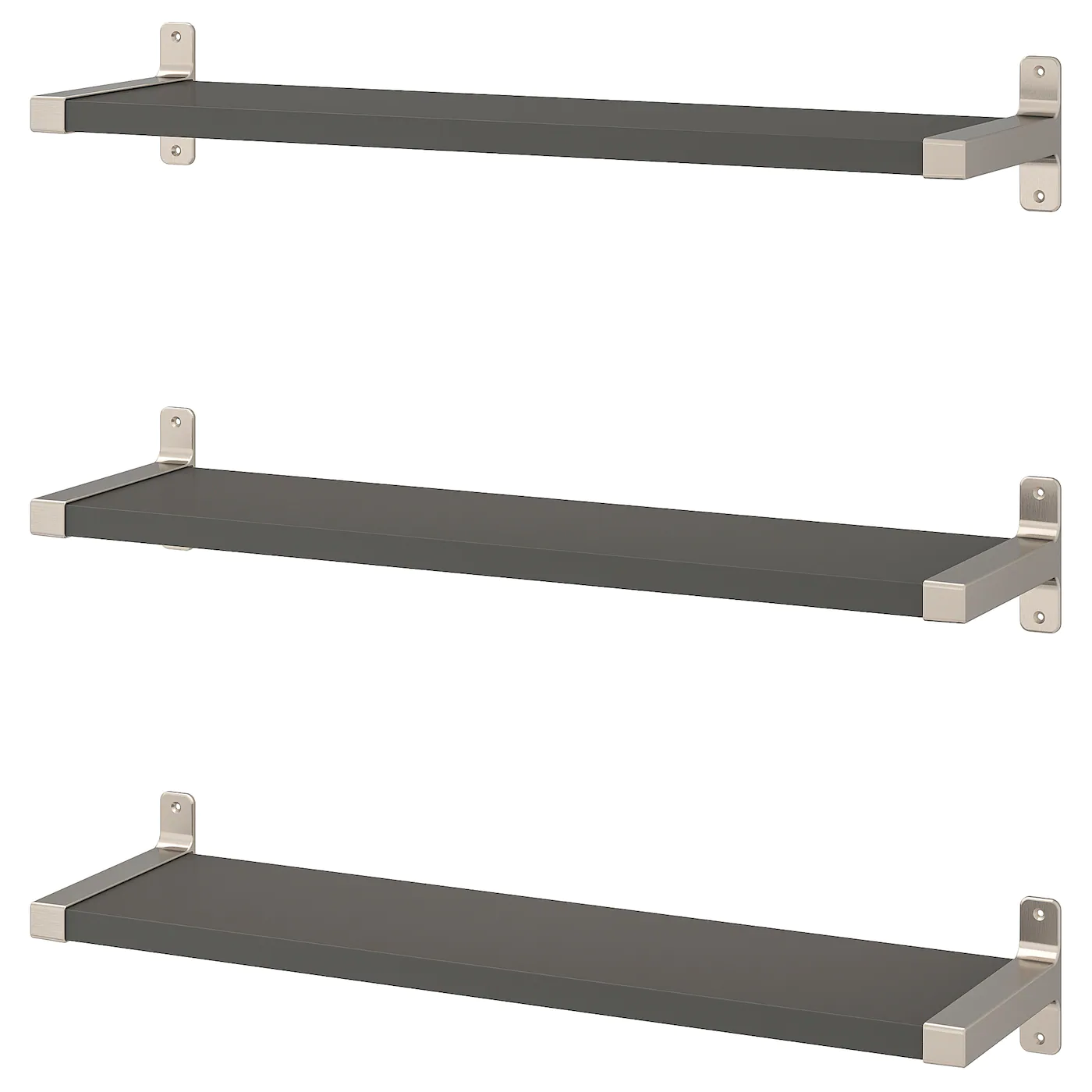 IKEA BERGSHULT / GRANHULT Wall Shelf Combination Dark Gray/nickel Plated 31 1/2x7 7/8 "