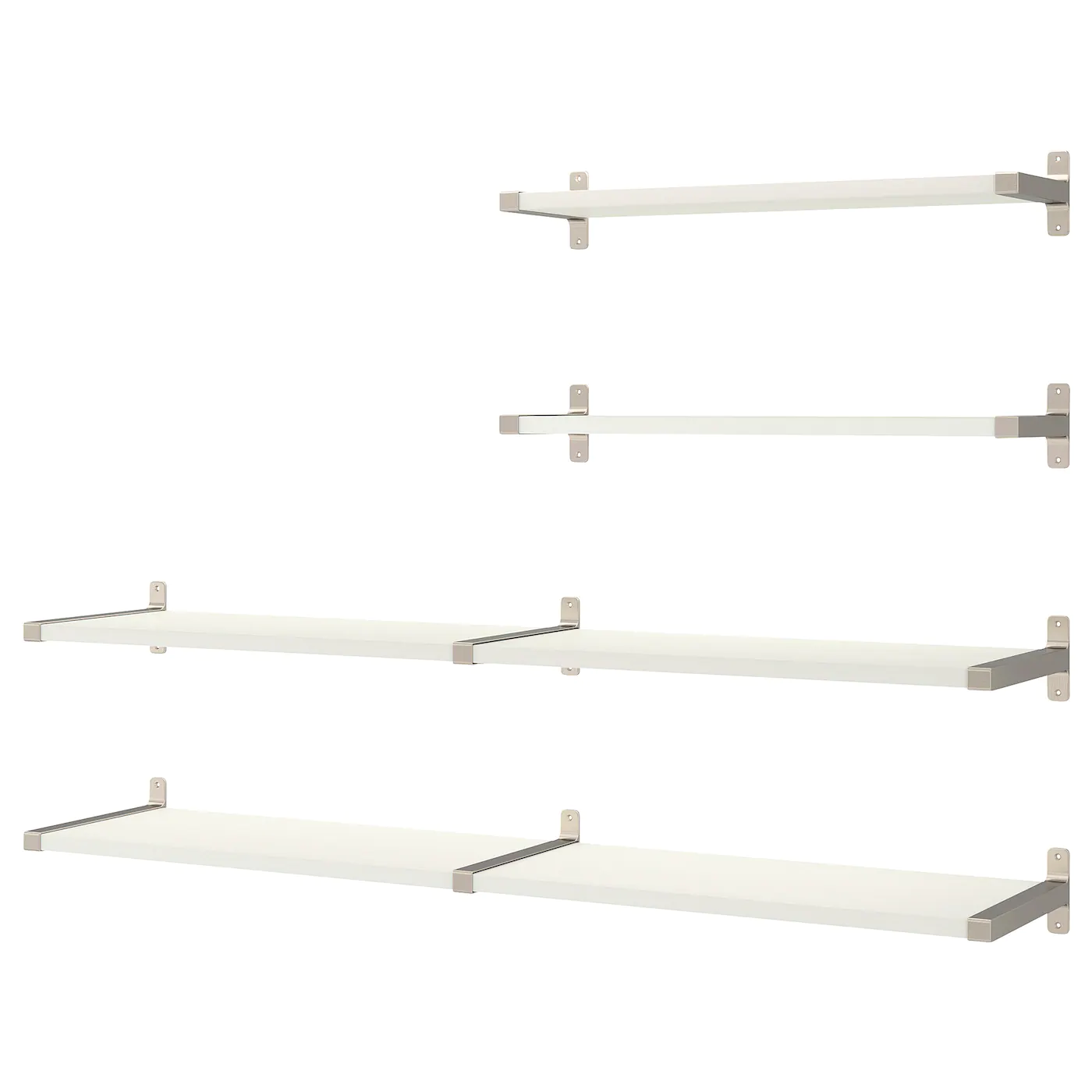 IKEA BERGSHULT / GRANHULT Wall Shelf Combination White/nickel Plated 63x11 3/4 "