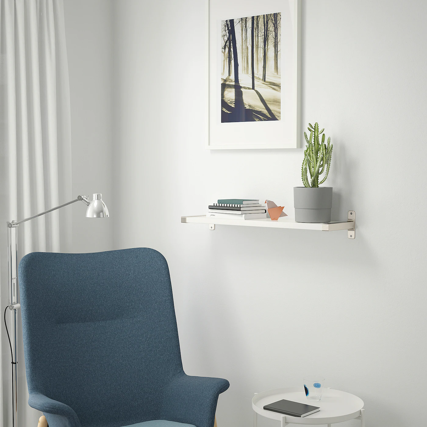 IKEA BERGSHULT / GRANHULT Wall Shelf White/nickel Plated 31 1/2x7 7/8 " - Image 3