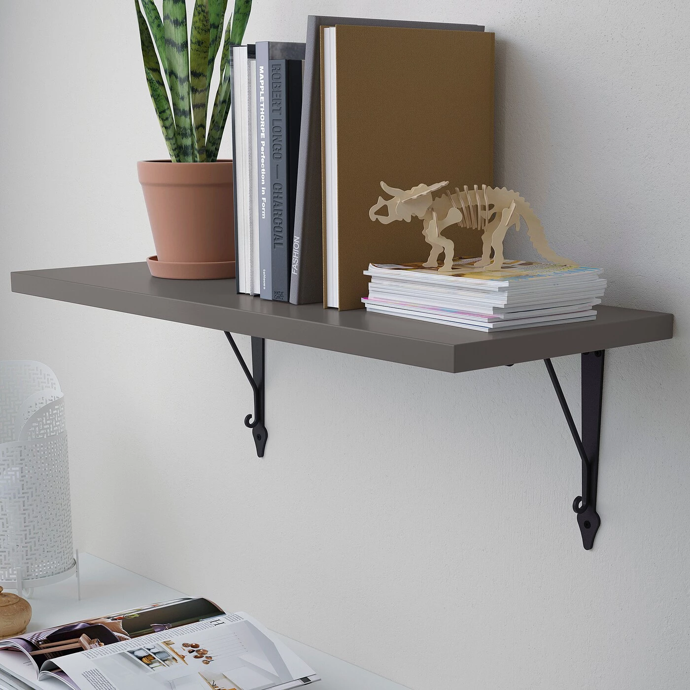 IKEA BERGSHULT / KROKSHULT Wall Shelf Dark Gray/anthracite 31 1/2x11 3/4 " - Image 3