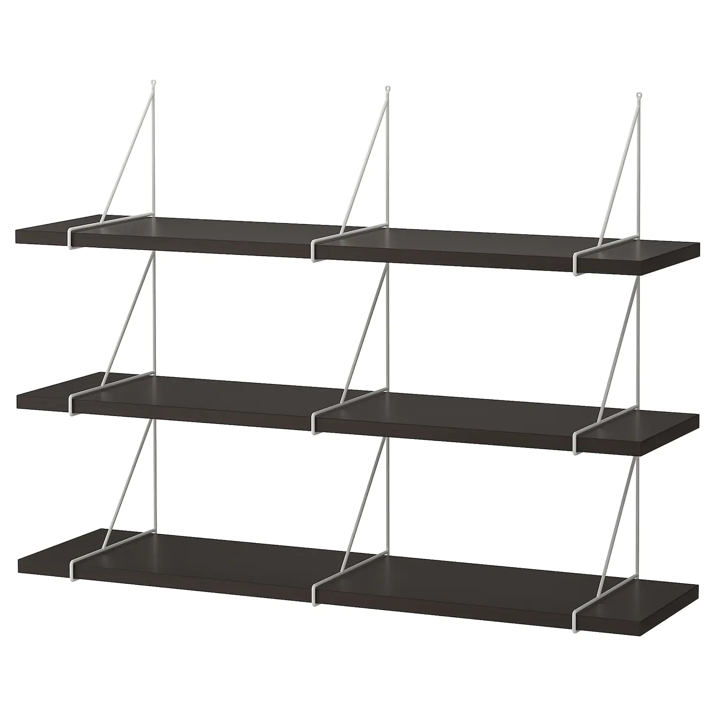 IKEA BERGSHULT / PERSHULT Wall Shelf Combination Brownblack/white 47 1/4x11 3/4 "