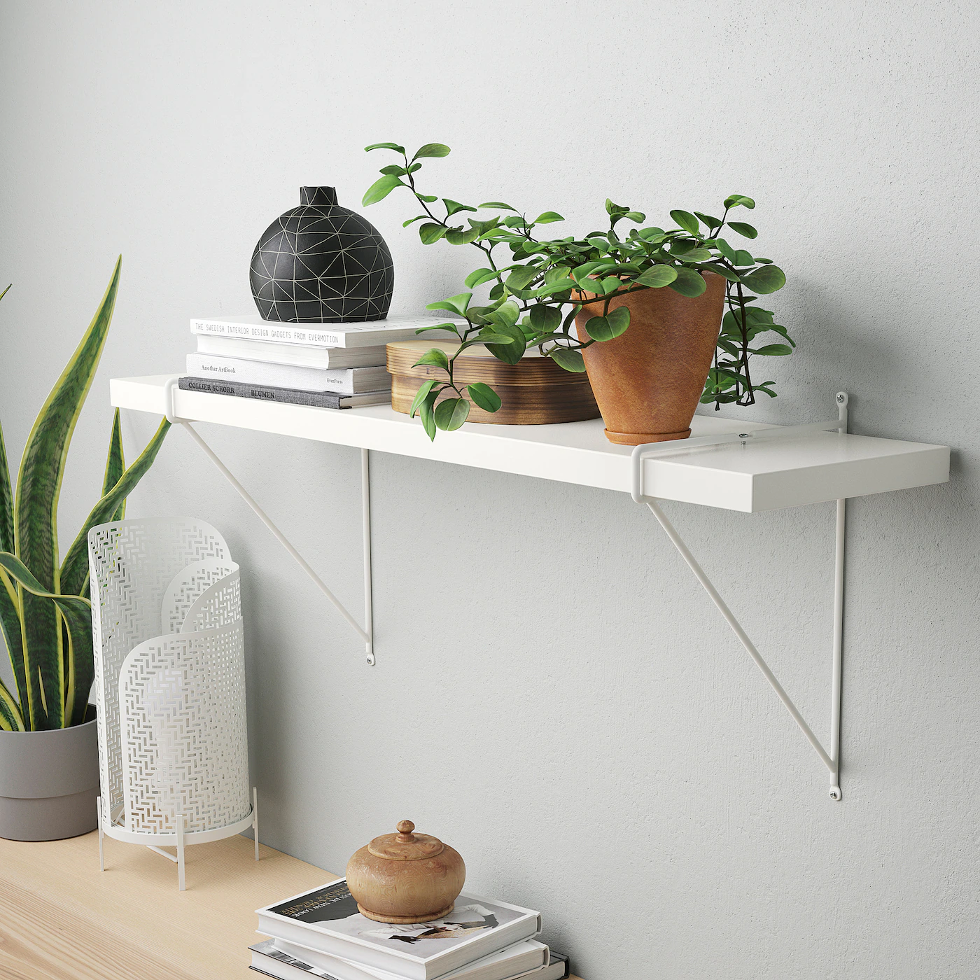 IKEA BERGSHULT / PERSHULT Wall Shelf White/white 31 1/2x7 7/8 " - Image 3
