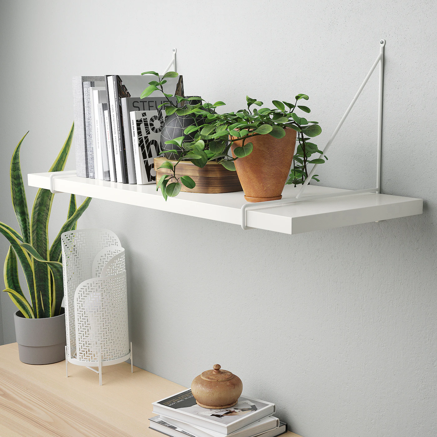 IKEA BERGSHULT / PERSHULT Wall Shelf White/white 31 1/2x11 3/4 " - Image 4