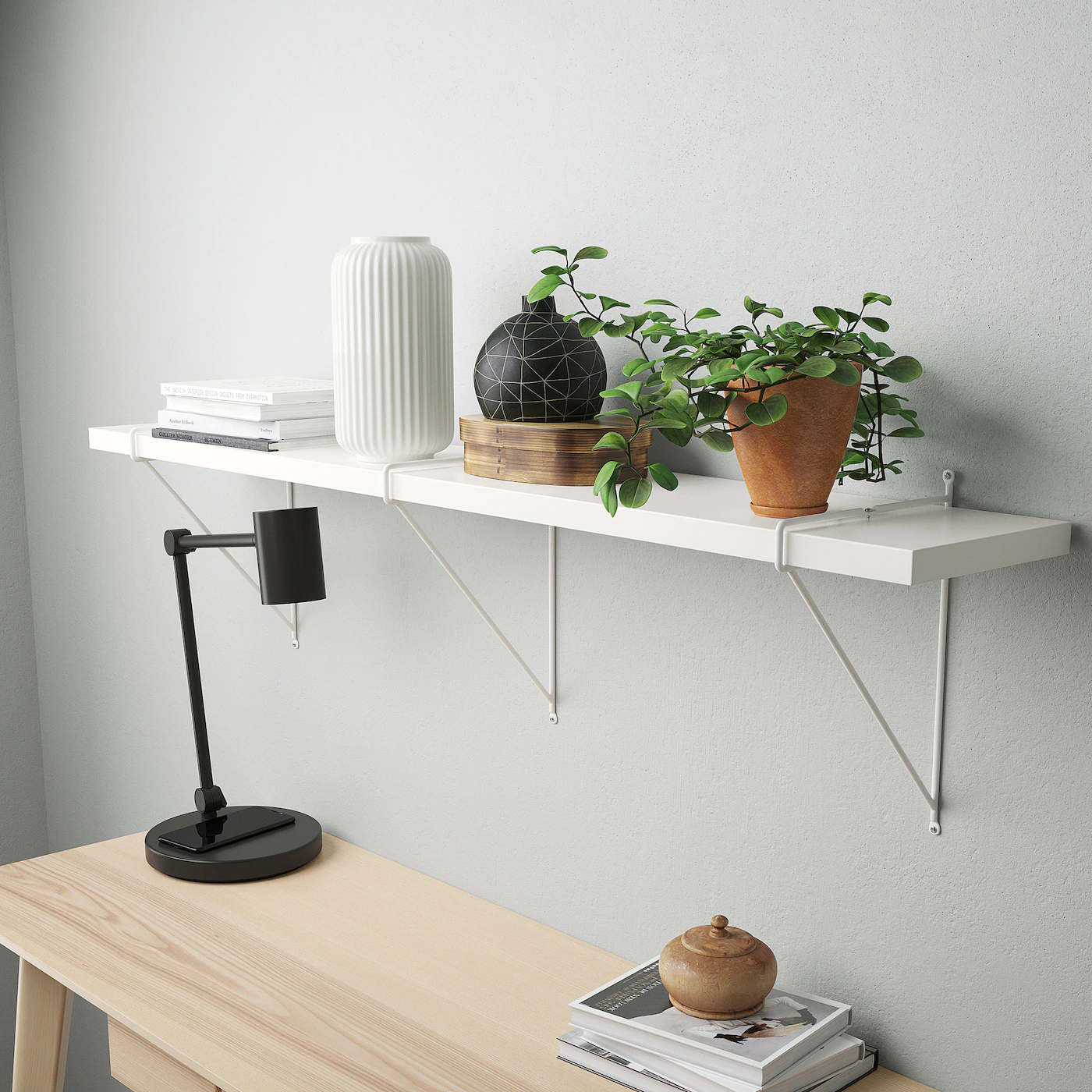 IKEA BERGSHULT / PERSHULT Wall Shelf White/white 47 1/4x7 7/8 " - Image 4