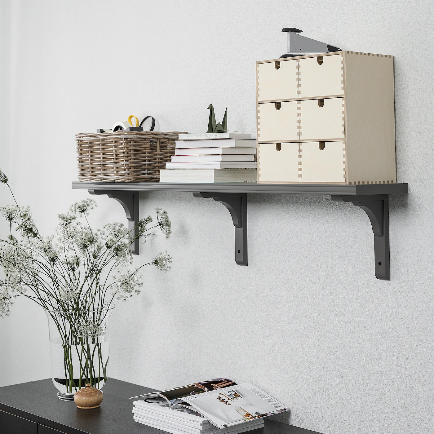 IKEA BERGSHULT / RAMSHULT Wall Shelf Dark Gray 47 1/4x7 7/8 " - Image 3