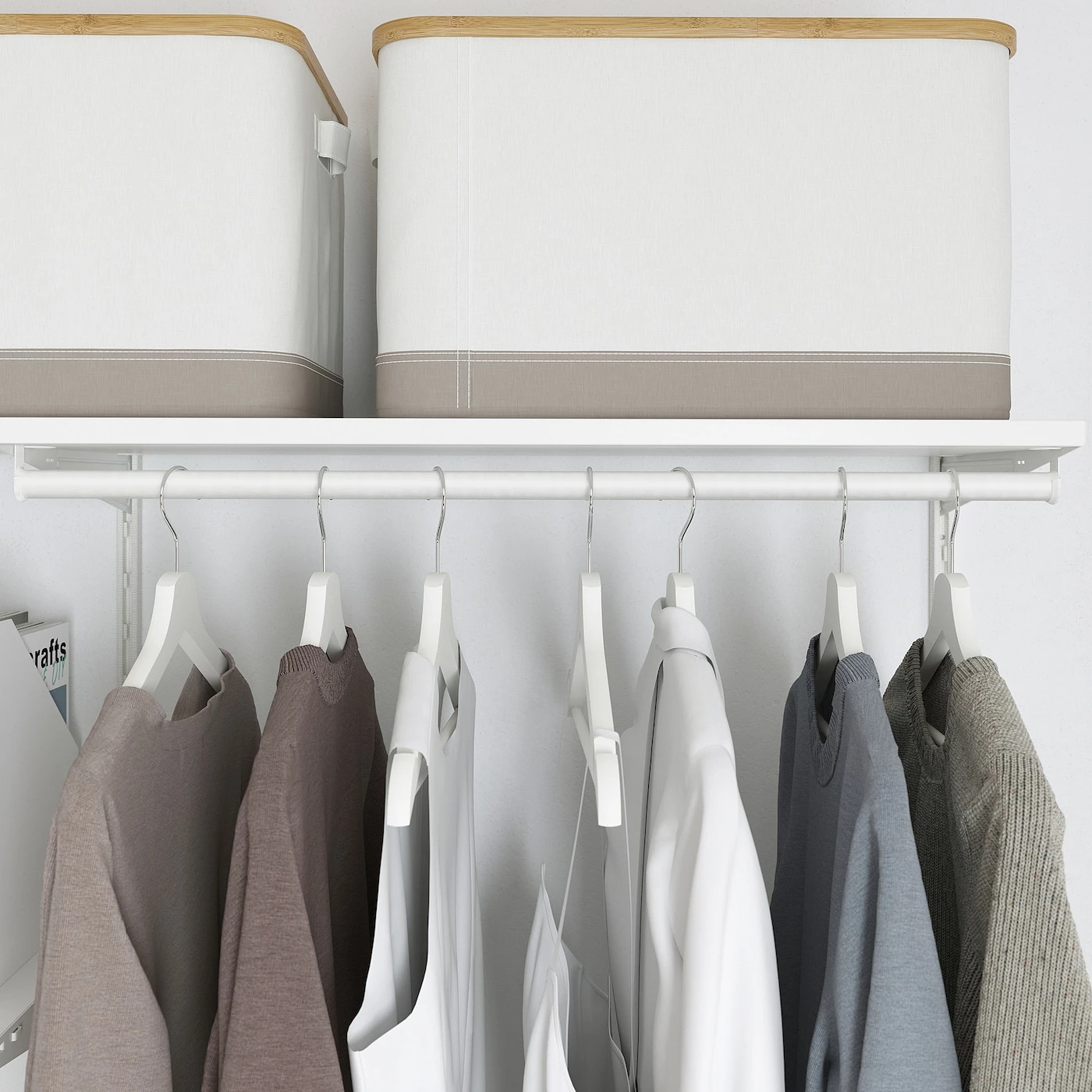 IKEA BOAXEL / LAGKAPTEN Wardrobe Combination With Table Top White 81 5/8x24 3/8x79 " - Image 3