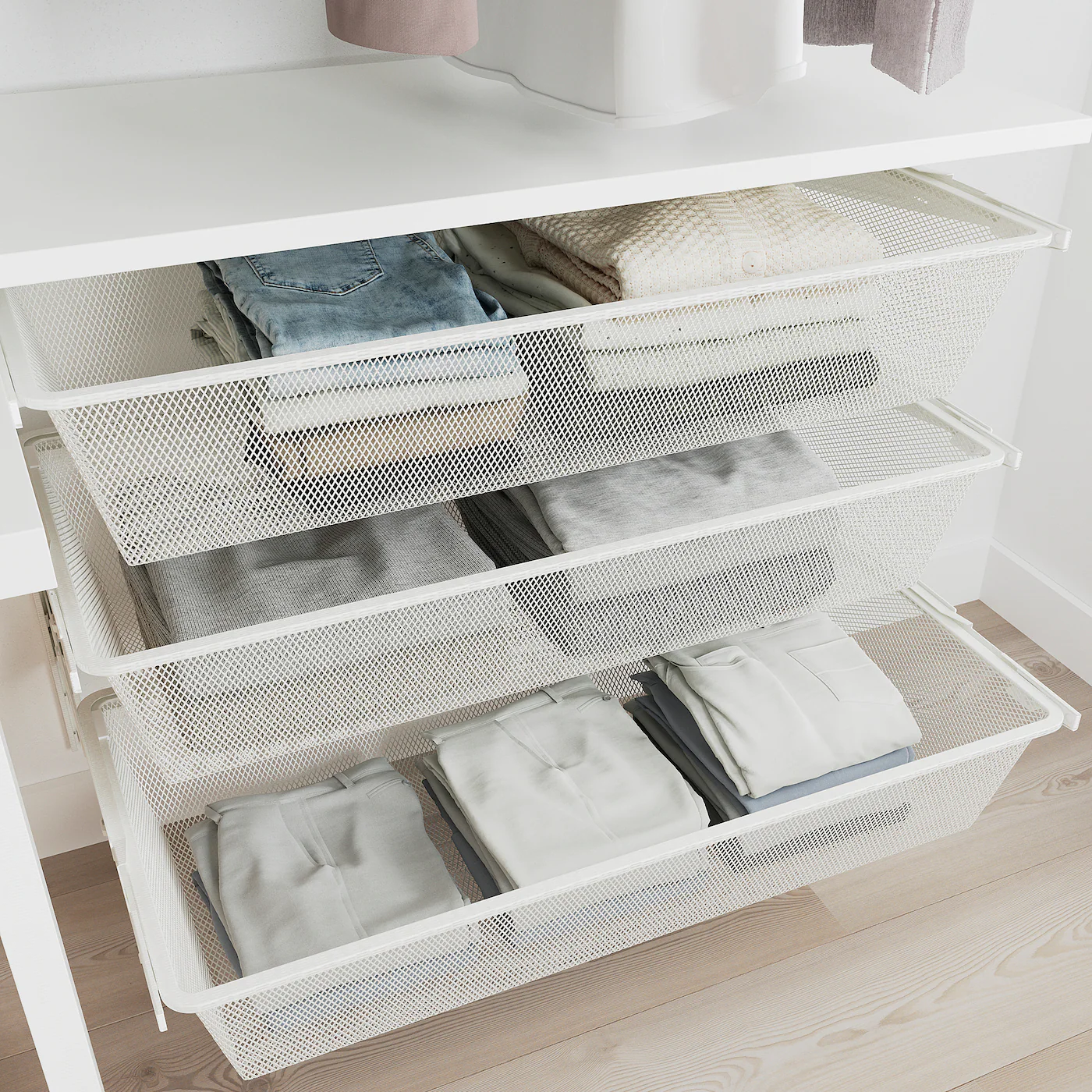 IKEA BOAXEL / LAGKAPTEN Wardrobe Combination With Table Top White 81 5/8x24 3/8x79 " - Image 5