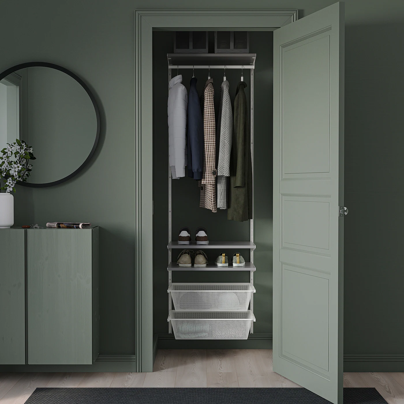 IKEA BOAXEL Wardrobe Combination White/gray 24 3/8x15 3/4x79 " - Image 3