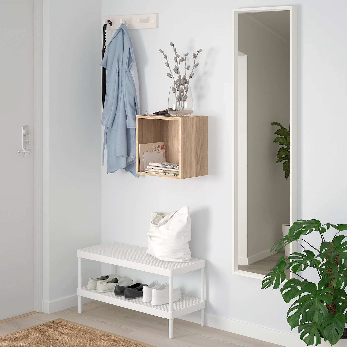 IKEA EKET Wallmounted Shelving Unit White Stained Oak Effect 13 3/4x9 7/8x13 3/4 " - Image 4