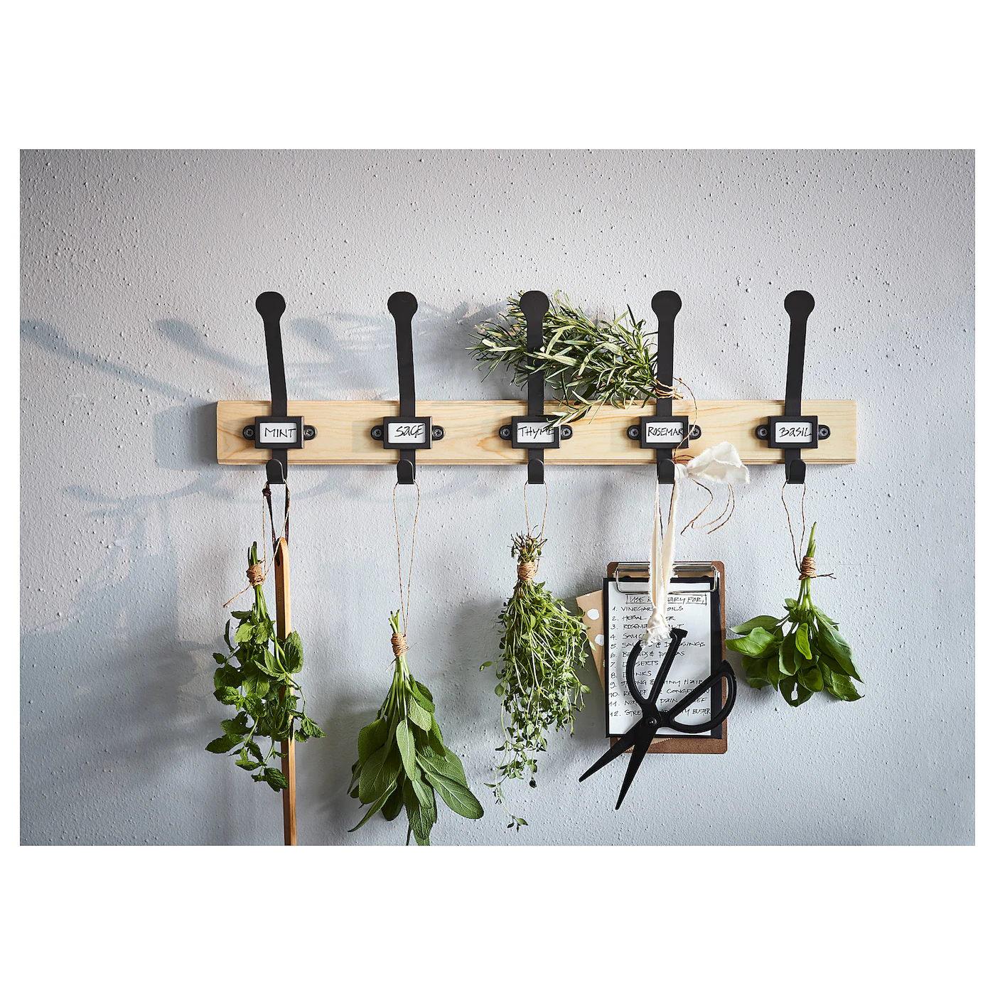 IKEA KARTOTEK Rack With 5 Hooks Pine/gray - Image 4