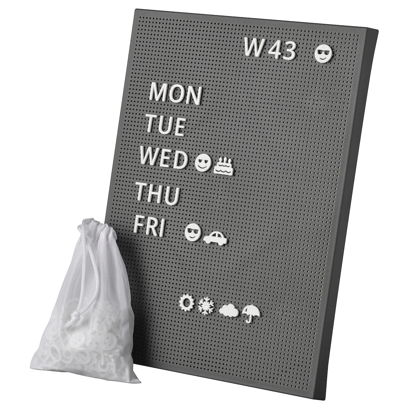 IKEA SVENSÅS Pegboard With Letters Dark Gray 11 ¾x15 ¾ "